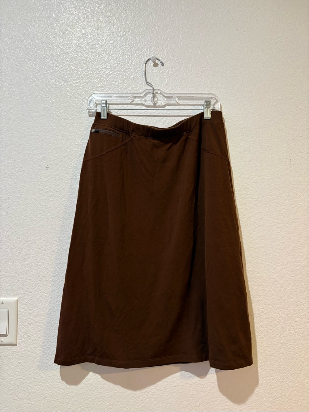 ibex Chocolate Brown A-Line Skirt merino